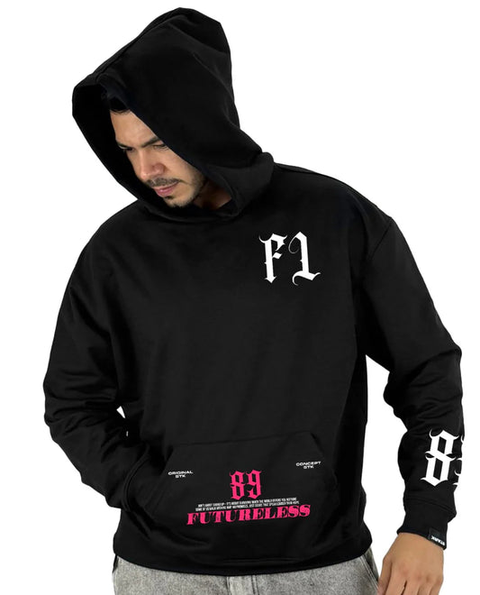 Buzo Negro Futureless 89 Capucha