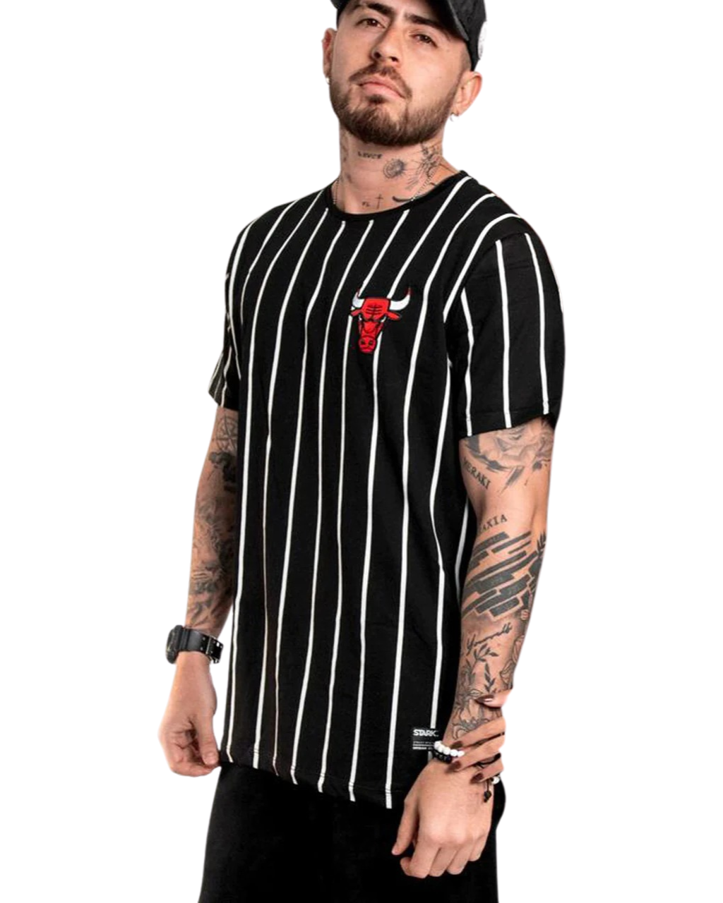 Camiseta Bulls Negra Bordada
