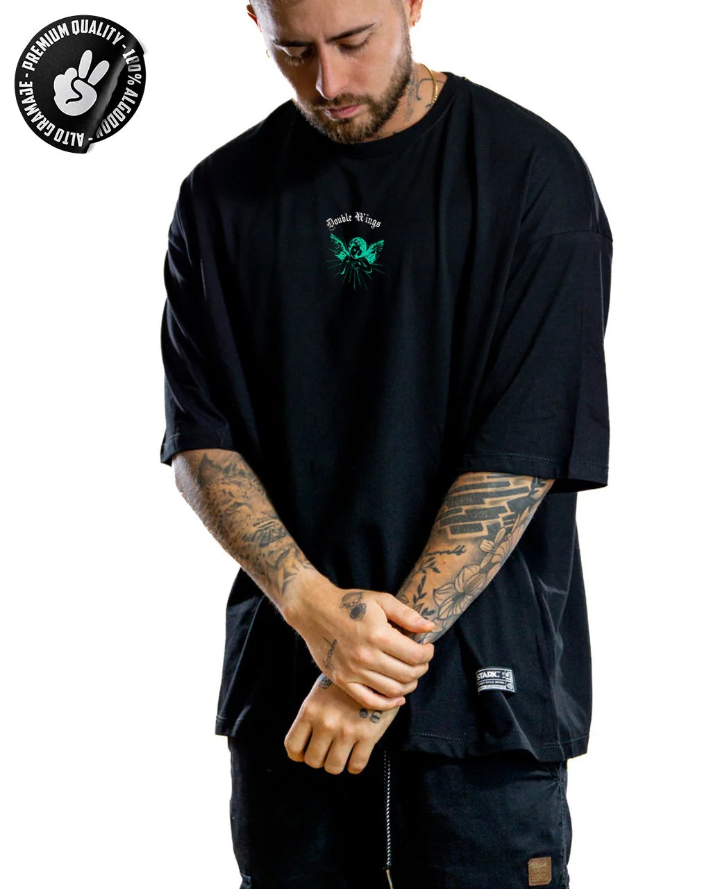 Oversize Dark Angel Negra ALTO GRAMAJE