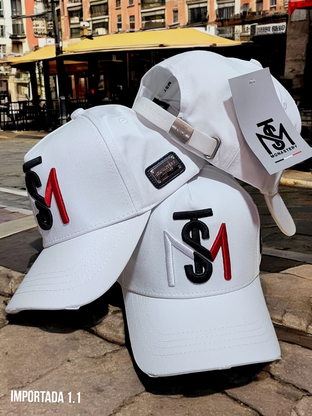 Gorra Especial Monastery Blanca/Negra Roja