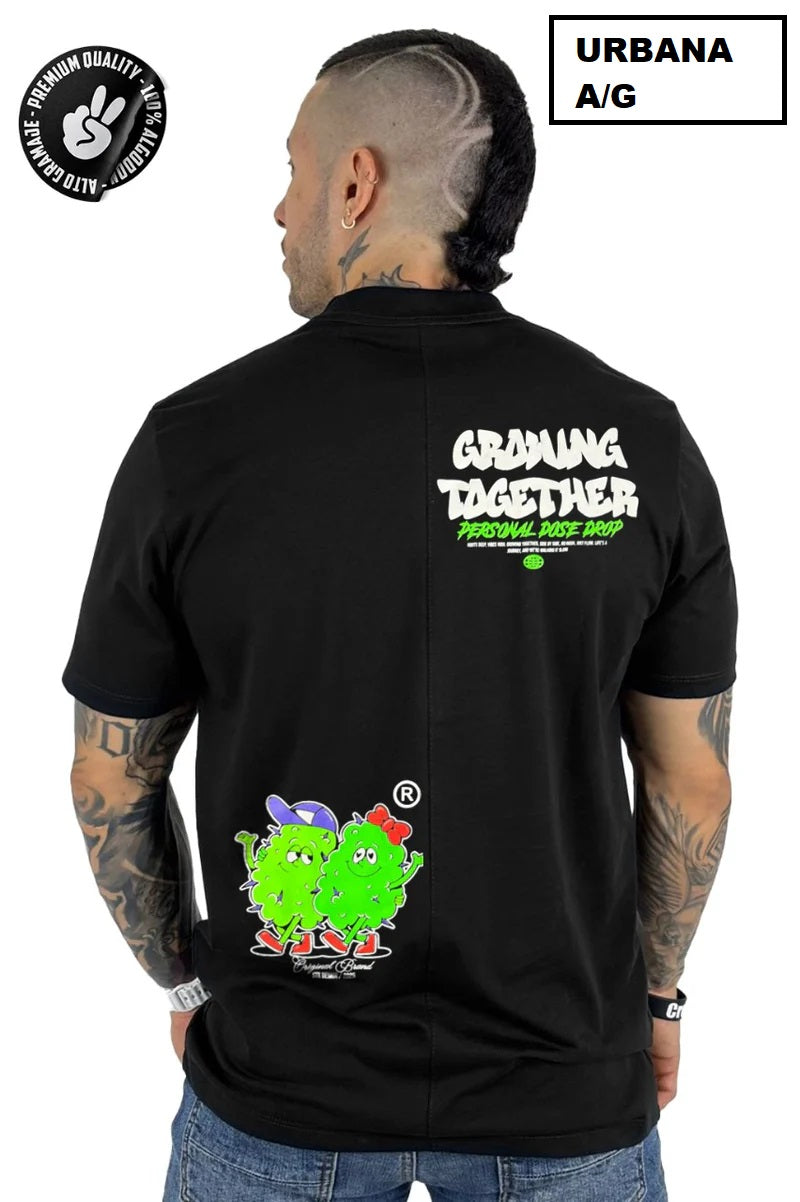 Camiseta Together Negra ALTO GRAMAJE