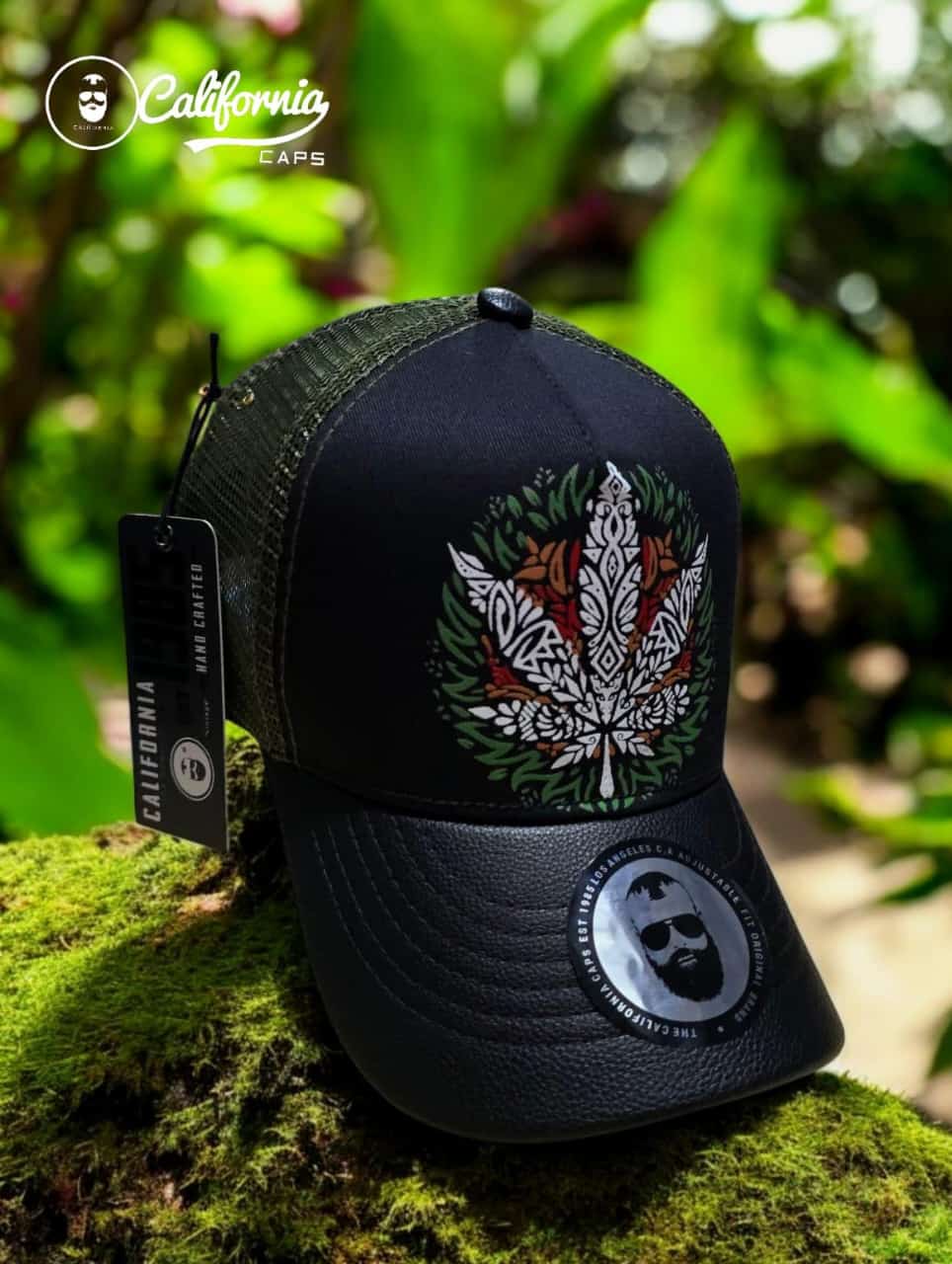 Gorra 1.1 California Negra Cannabis/ Malla