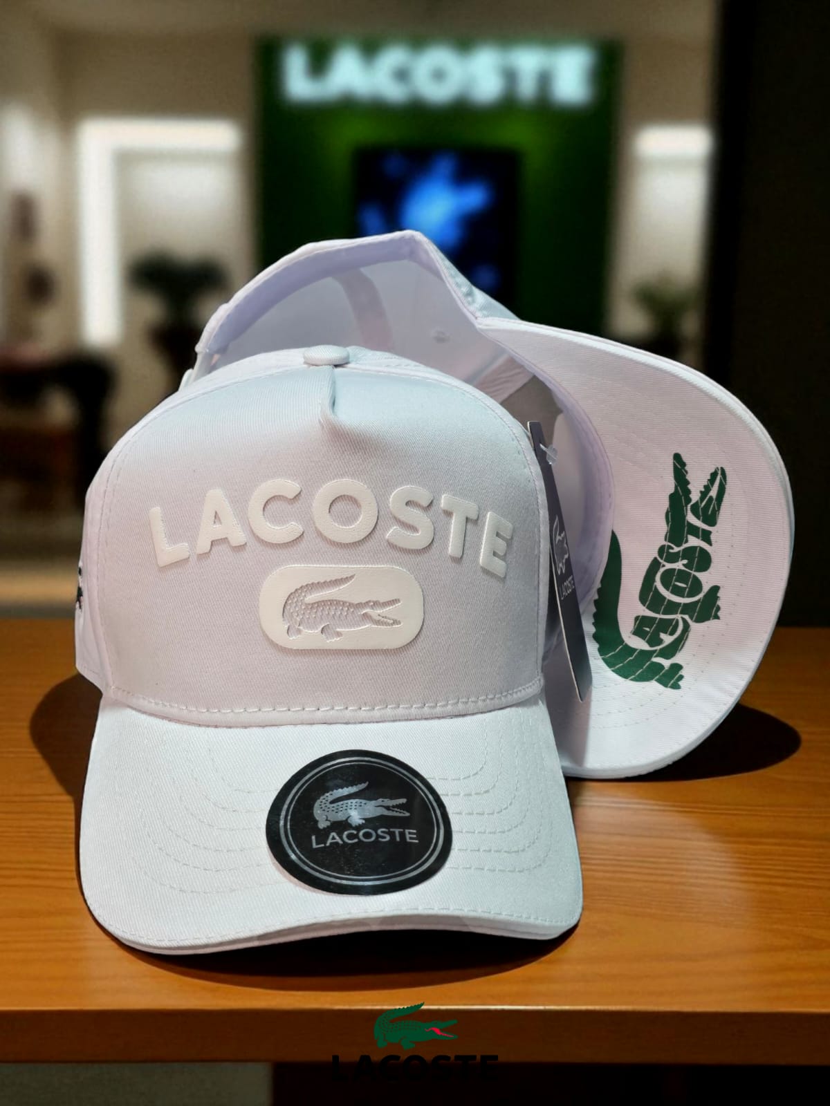 Gorra Premium Lacoste Blanca
