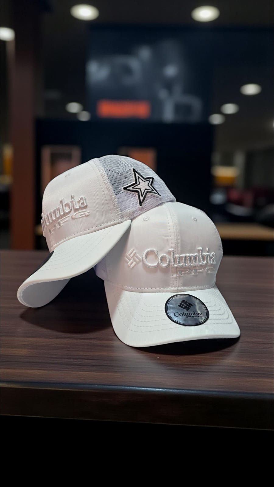 Gorra Premium Columbia Blanca/Malla