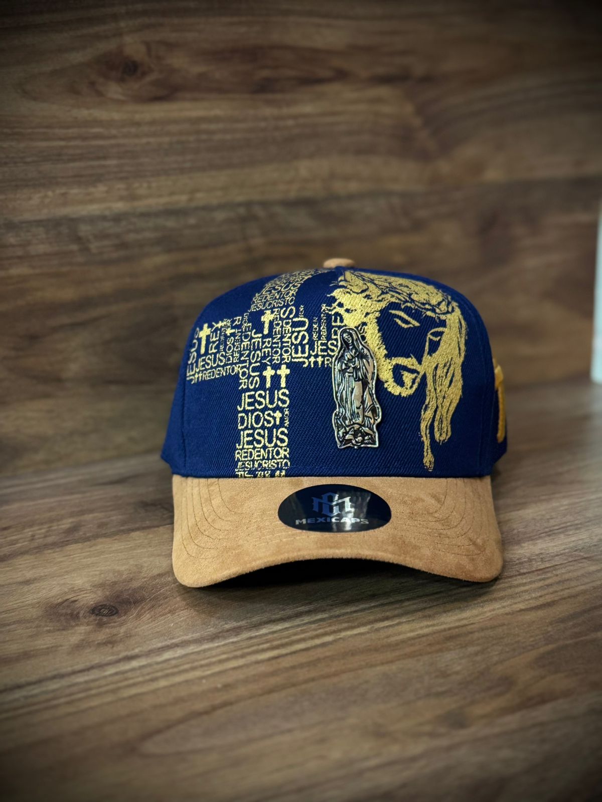 Gorra Especial 2 Virgen Jesus Azul/ Cafe