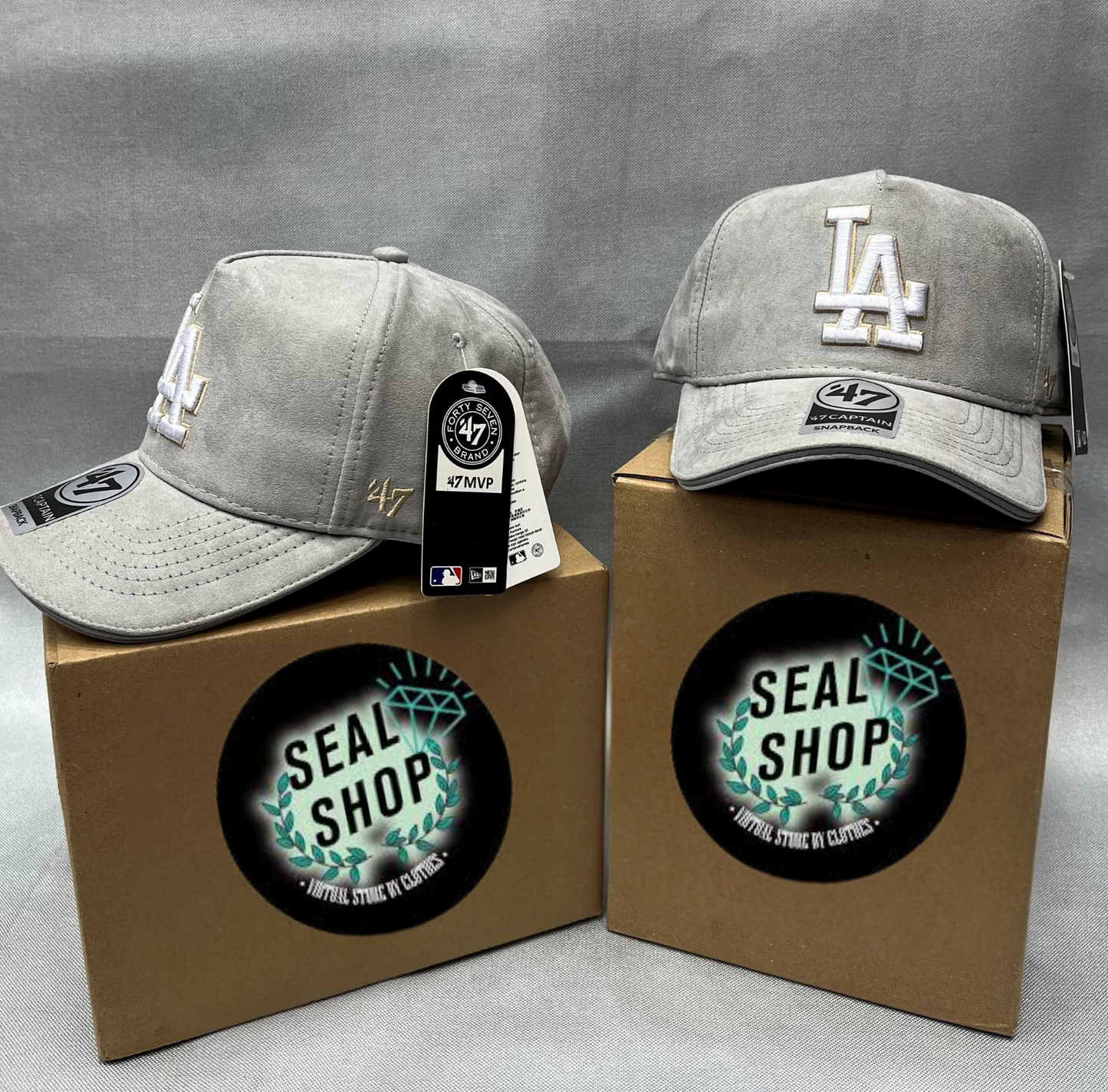 Gorra Premium L.A Gamuzada Gris