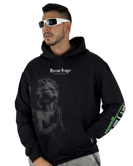 Buzo Negro Eternal Prayer Capucha