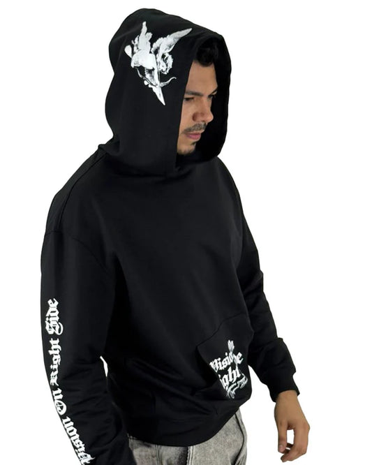 Buzo Negro capucha Vision On Right Side