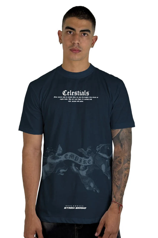 Camiseta Azul Oscuro Celestials Alto Gramaje