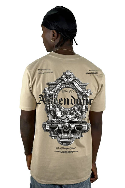 Camiseta Beige Ascendance alto gramaje