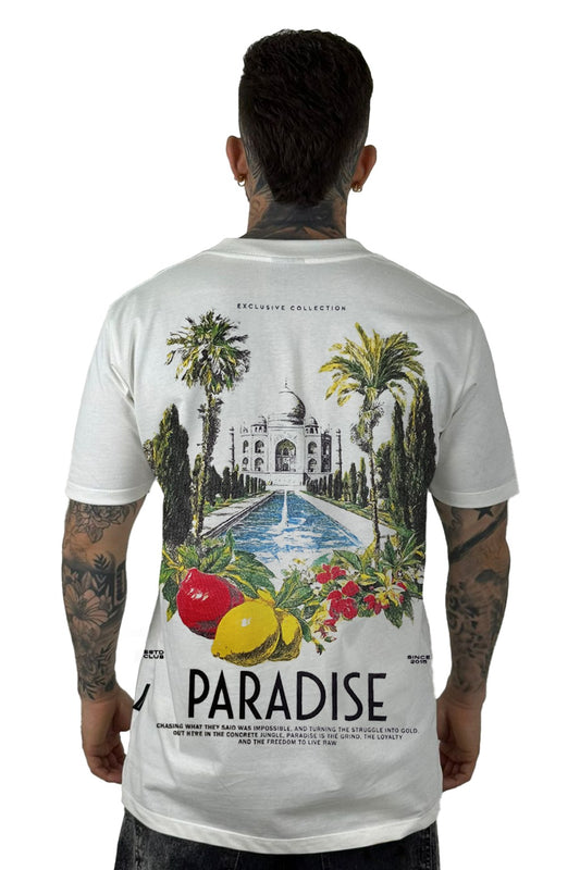 Camiseta Color Crudo Paradise Alto Gramaje
