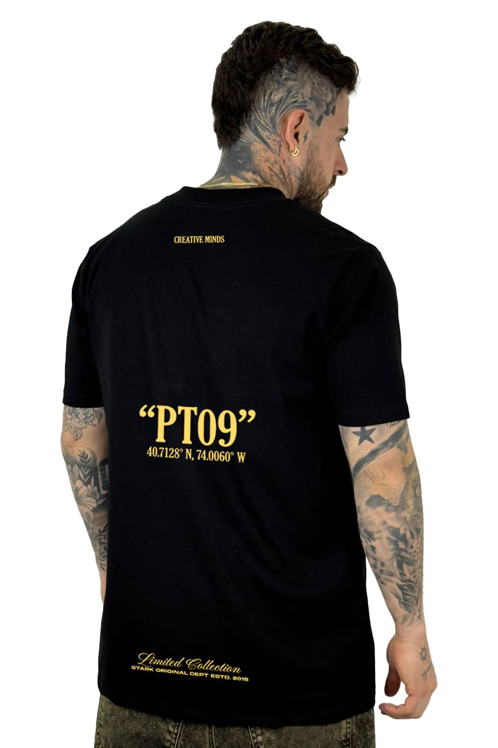 Camiseta Negra Silver Cross Cruz alto gramaje