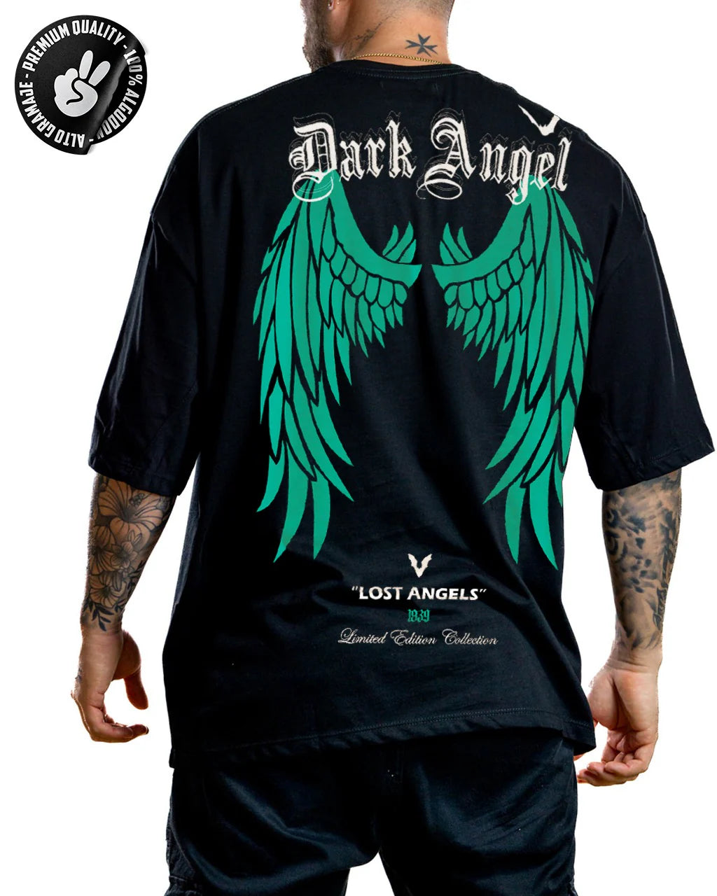 Oversize Dark Angel Negra ALTO GRAMAJE