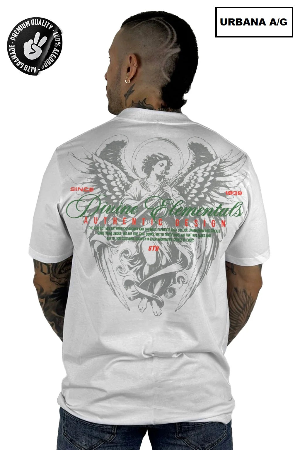 Camiseta Divine Elementals Blanca ALTO GRAMAJE