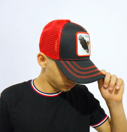 Gorra 1.1 Goorin Freedom Negra/Roja (Malla)