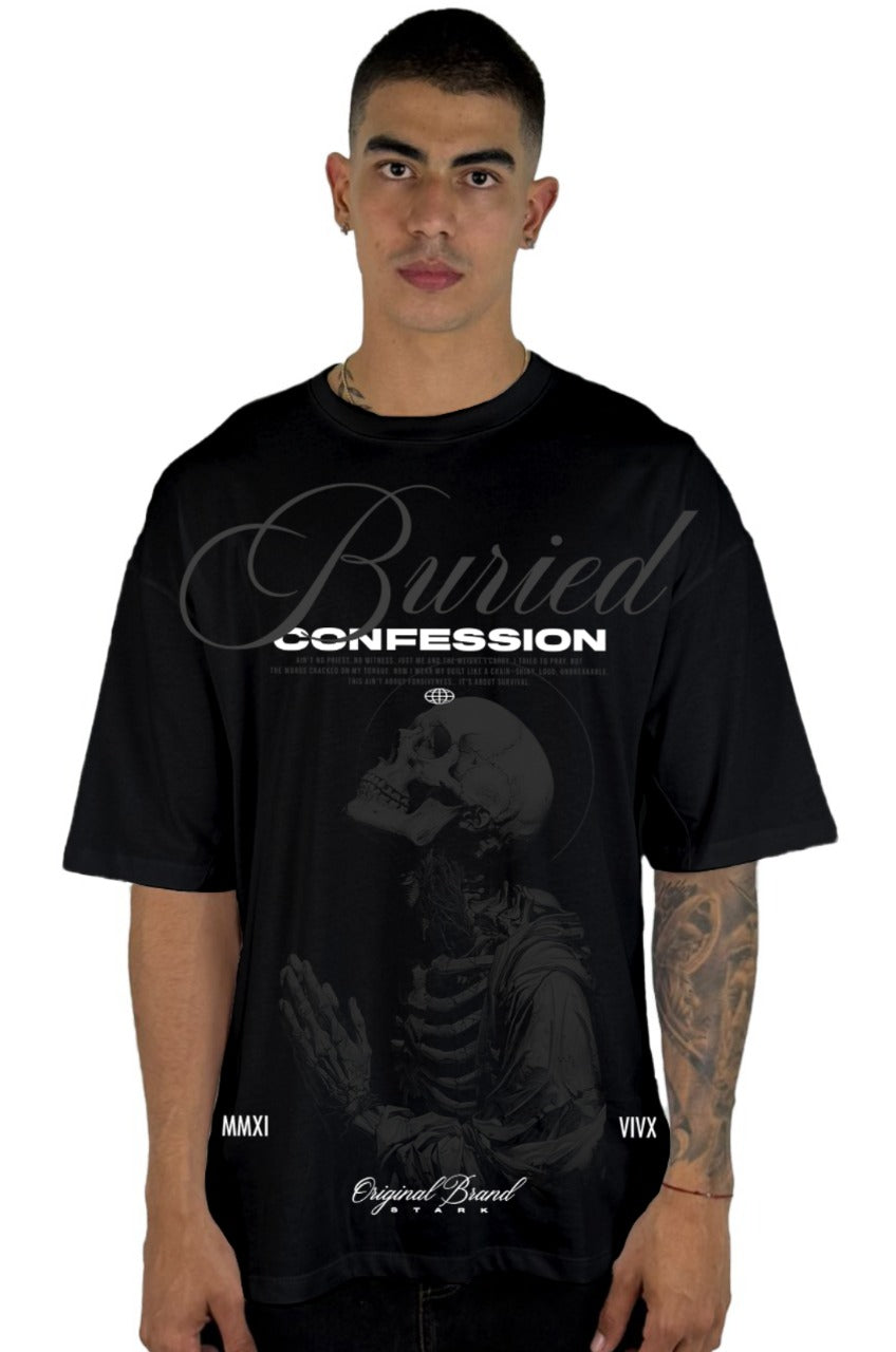 Oversize Negra Buried Confession Alto Gramaje