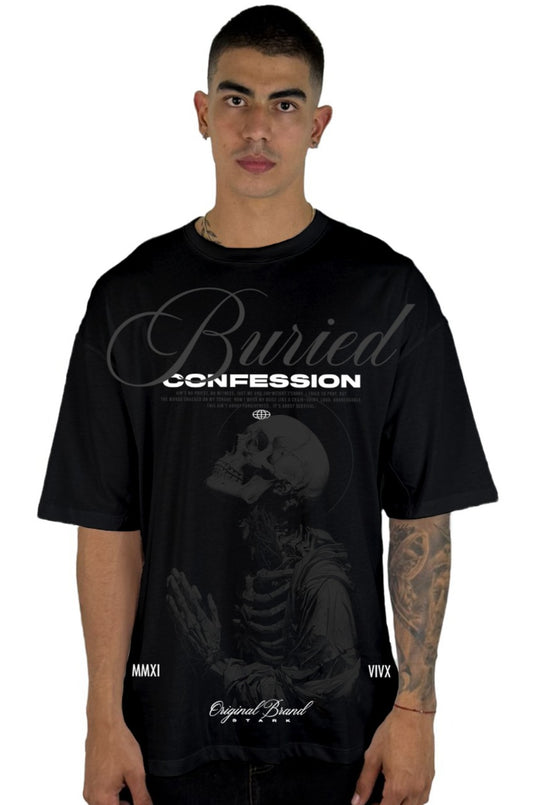Oversize Negra Buried Confession Alto Gramaje