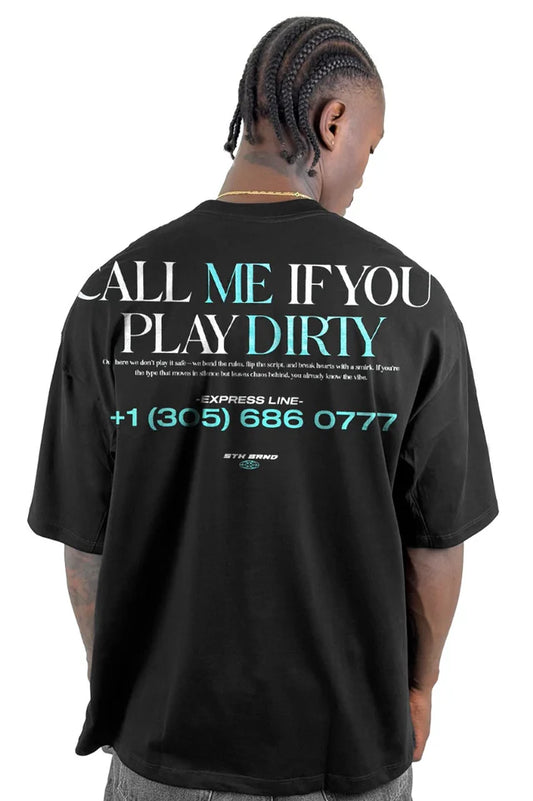 Oversize Negra Call Me If You Play Alto Gramaje