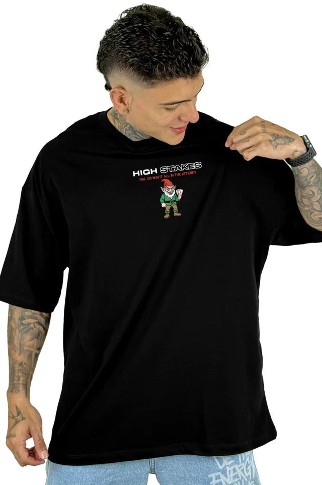 Oversize Negra High Stakes Alto Gramaje