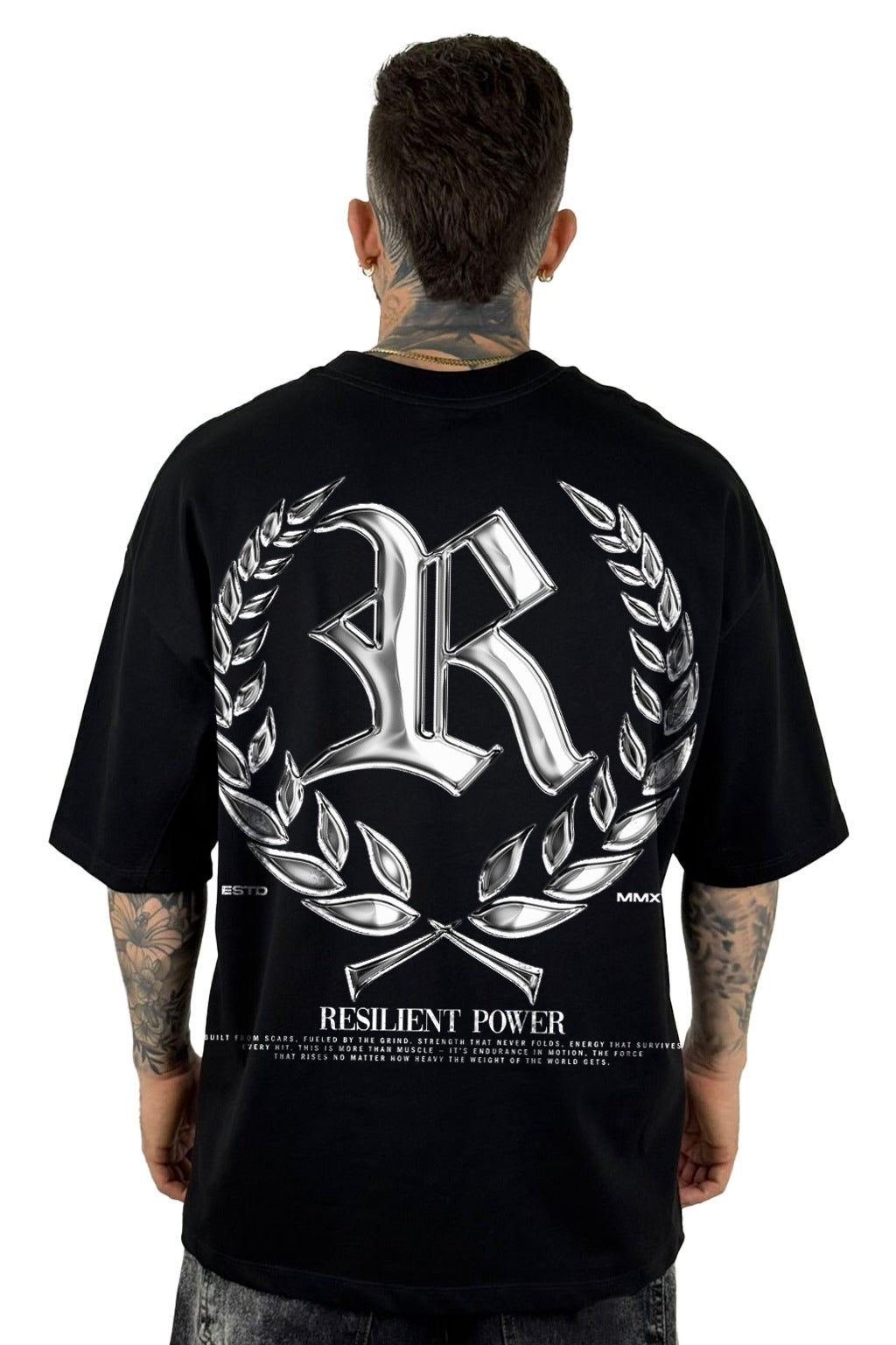 Oversize Negra Resilent Power Alto Gramaje