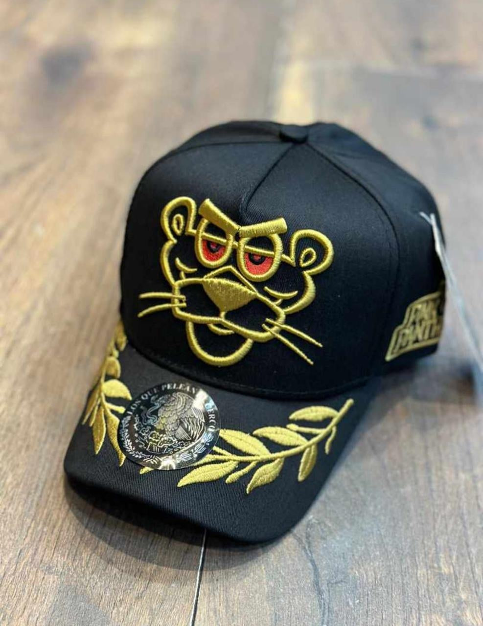 Gorra Especial Belica Pantera Negra Hojas Dorada