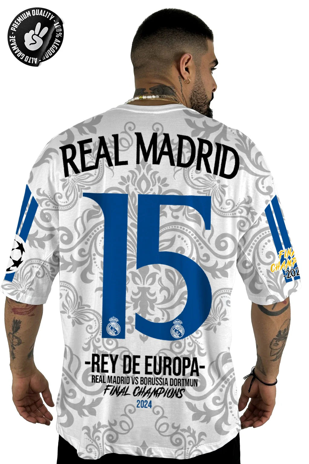 Oversize Real Madrid 15 blanca ALTO GRAMAJE Sport