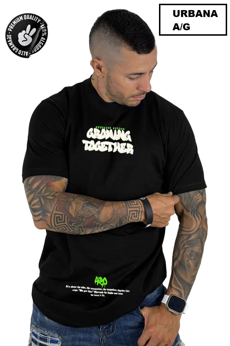 Camiseta Together Negra ALTO GRAMAJE