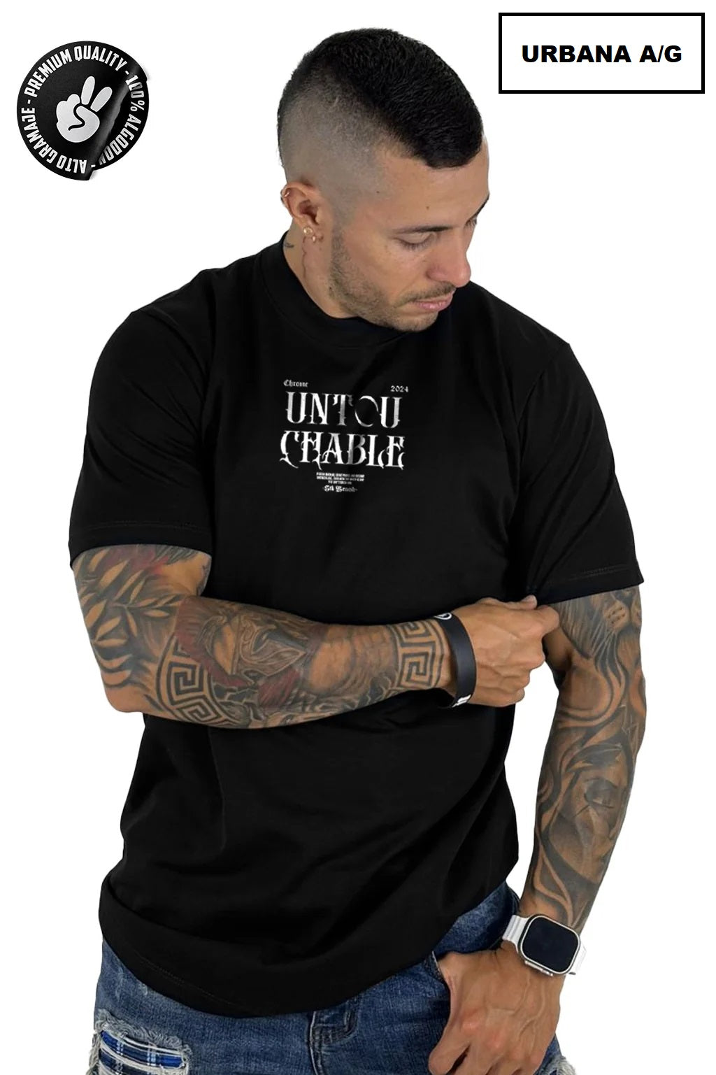 Camiseta Untouchable Negra ALTO GRAMAJE