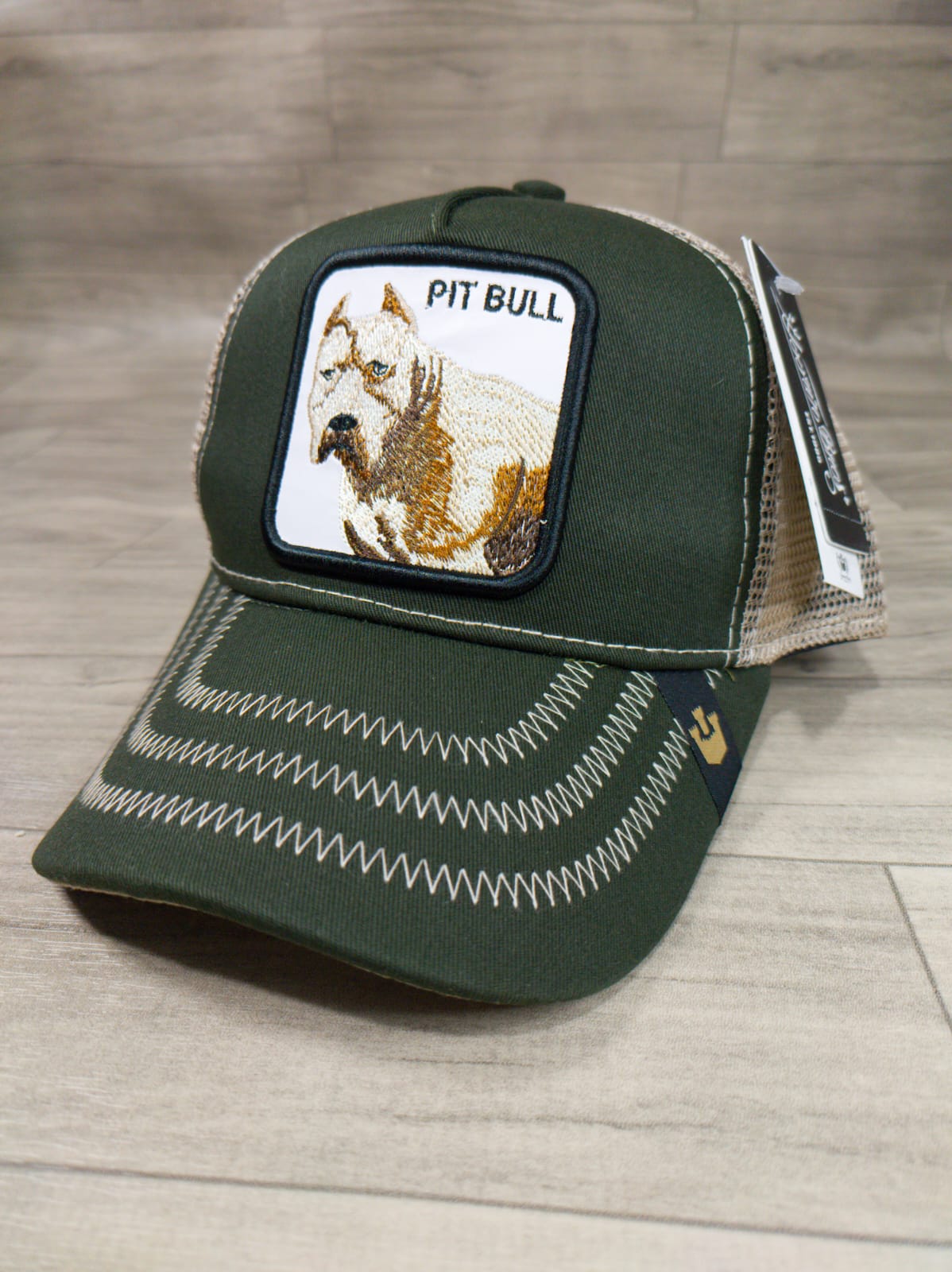 Gorra 1.1 Goorin Pit Bull Verde/Beige (Malla)