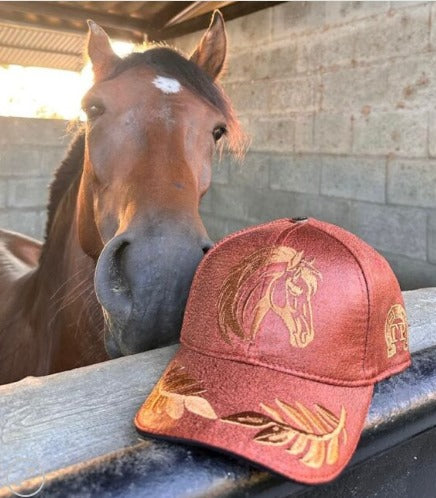 Gorra Especial 2 Trocha Pura Bronce/Caballo Dorado Hojas