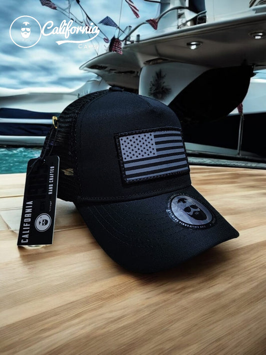 Gorra  1.1 California Negra Bandera Usa