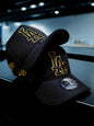 Gorra Premium L.A Negra/Borde Amarillo