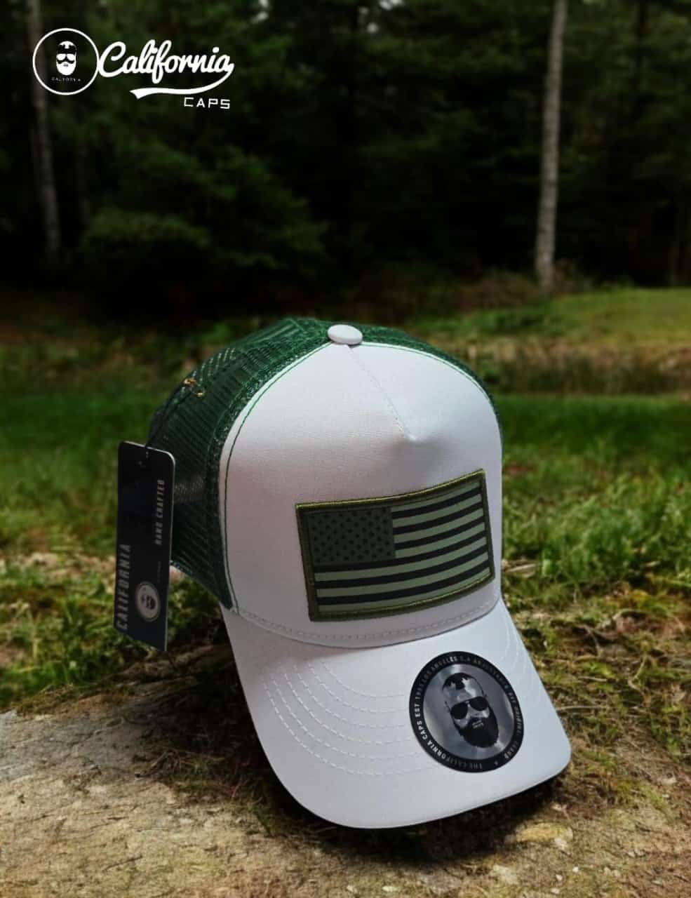 Gorra 1.1  California Bandera Usa Verde/Malla