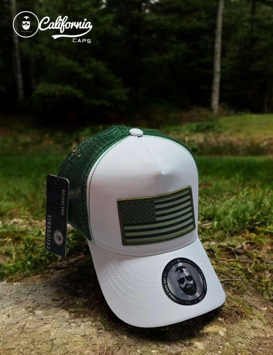 Gorra 1.1  California Bandera Usa Verde/Malla