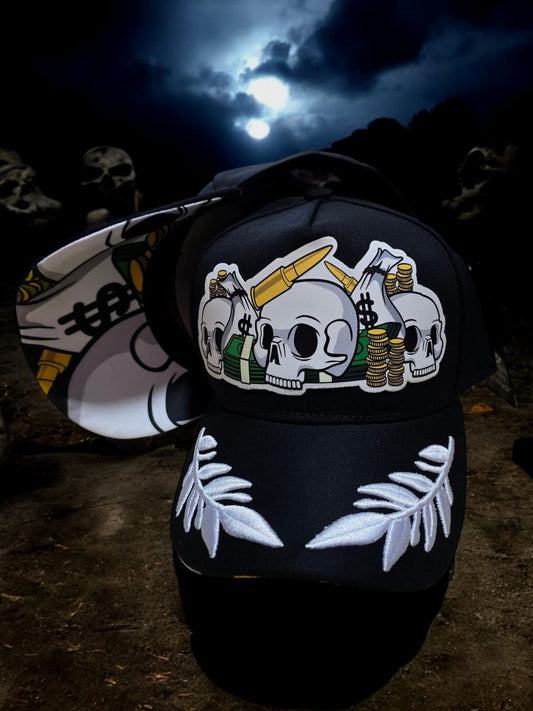 Gorra Premium Belica Skull Hojas
