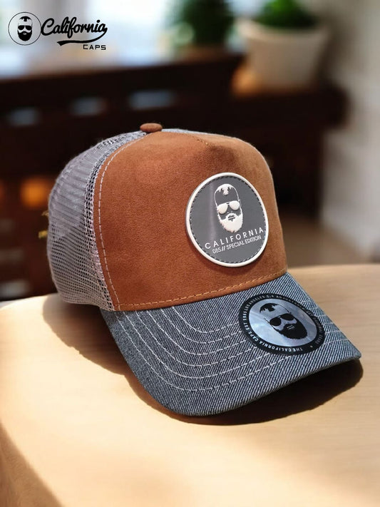 Gorra 1.1  California Gris Logo Malla