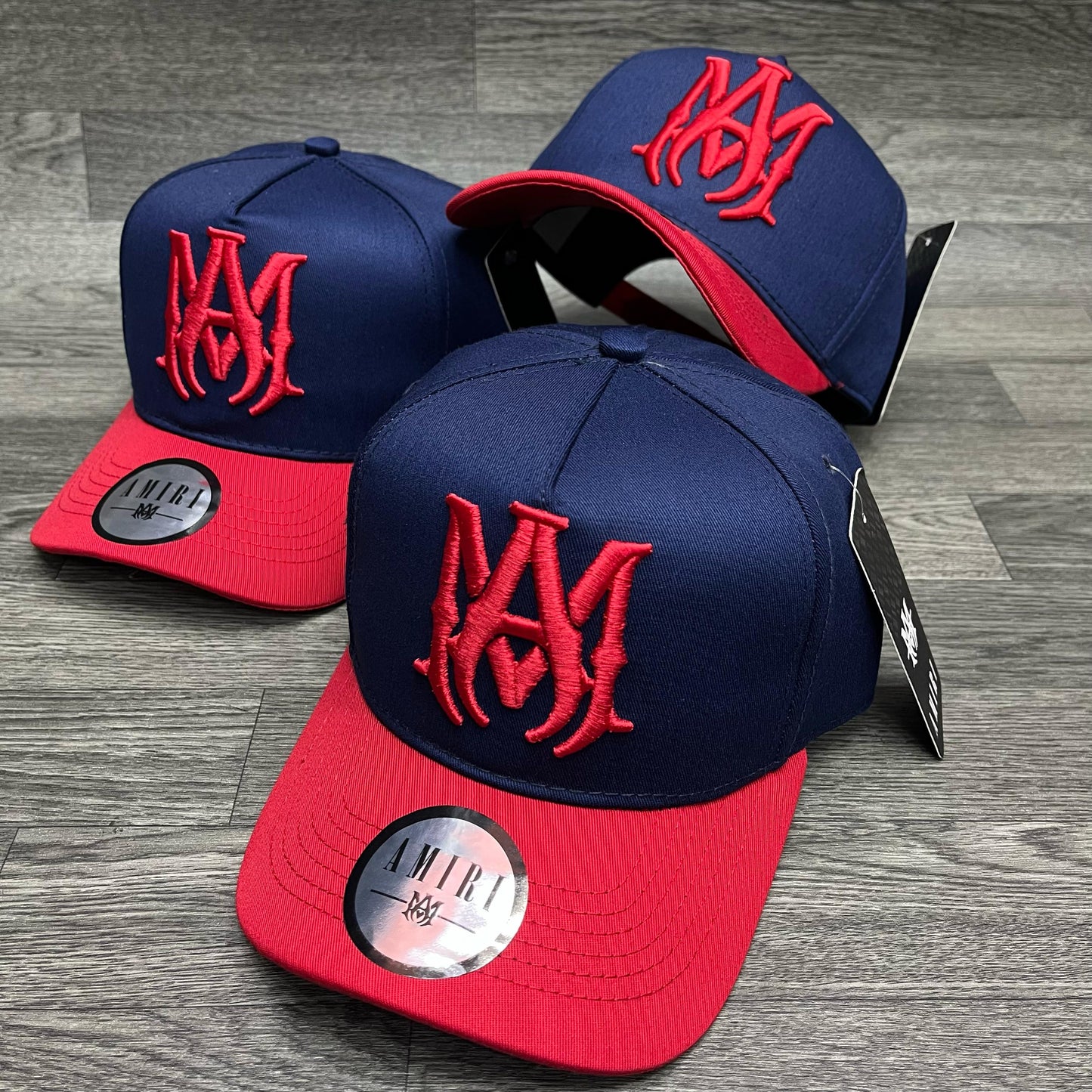 Gorra Premium Amiri Azul/ Roja