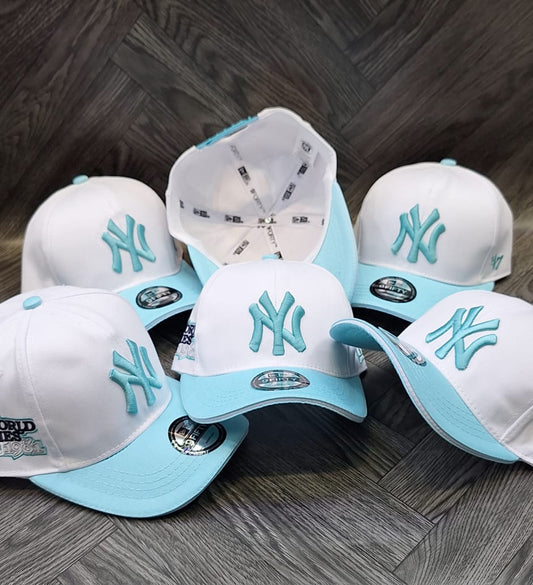 Gorra N.Y  Especial Blanca/Celeste