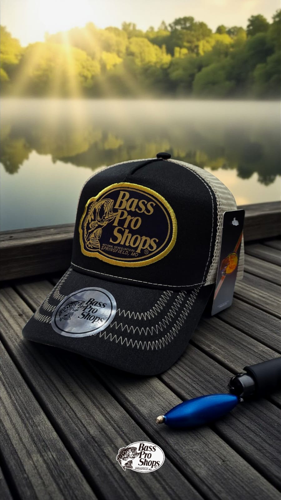 Gorra Premium Bass Pro Negra /Dorada
