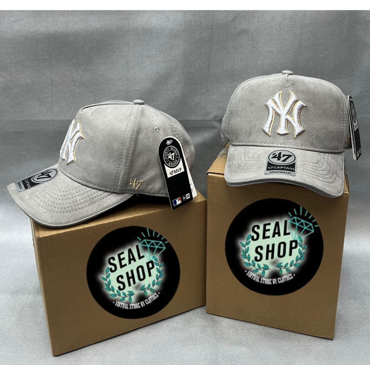 Gorra Premium NY Gamuzada Gis