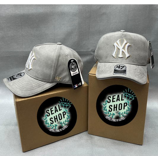 Gorra Premium NY Gamuzada Gis