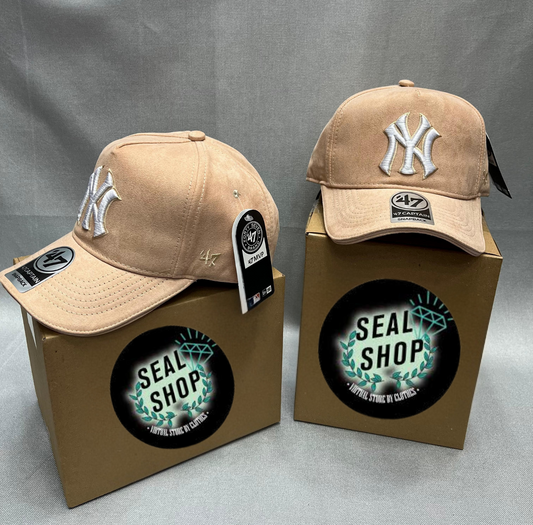 Gorra Premium  NY Gamuzada Salmon