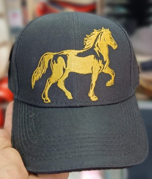 Gorra Especial 2 Trocha Pura Negra/ Caballo Dorado