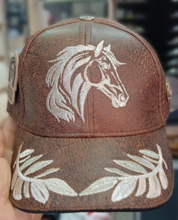 Gorra Especial 2 Trocha Pura Marron/ Caballo Blanco Hojas